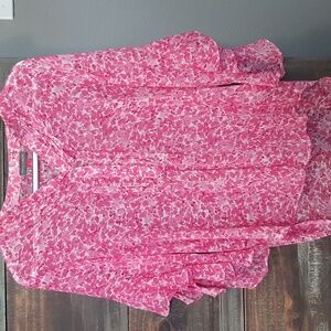 Vince Camuto Pink Patterned Blouse